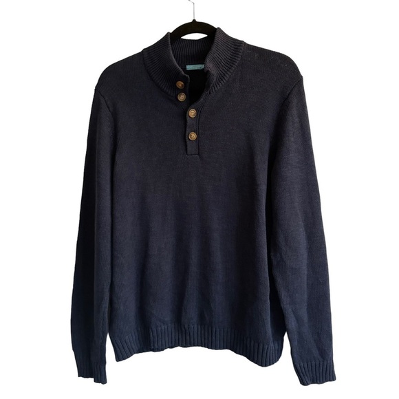 J.McLaughlin Navy Cotton & Linen Sweater, Size M - Picture 1 of 6